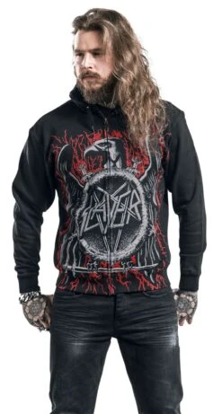 "Black Eagle" Hooded Zip Black By Slayer -Fashionable Men's Clothing Store 159953wa