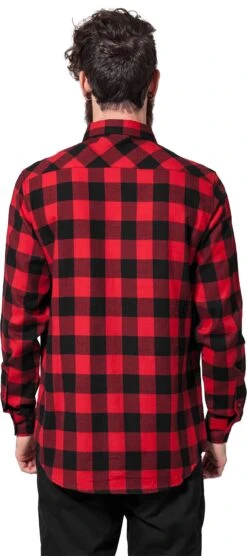 "Checked Flannel" Flanel Shirt Black-red By Urban Classics -Fashionable Men's Clothing Store 206622wb