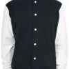 "2-Tone College" Varsity Jacket Black-white By Urban Classics -Fashionable Men's Clothing Store 229602a emp