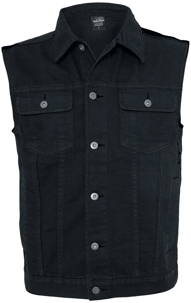 "Denim Vest" Vest Black By Urban Classics 3 "Denim Vest" Vest Black By Urban Classics