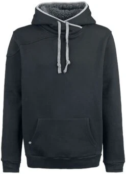"Teddy Hoodie" Hooded Sweater Black-grey By Black Premium By EMP