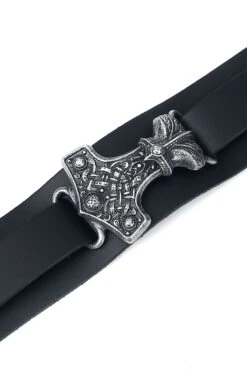 "Thorshammer" Leather Bracelet By Alchemy Gothic 9 "Thorshammer" Leather Bracelet By Alchemy Gothic -Fashionable Men's Clothing Store 267731d emp