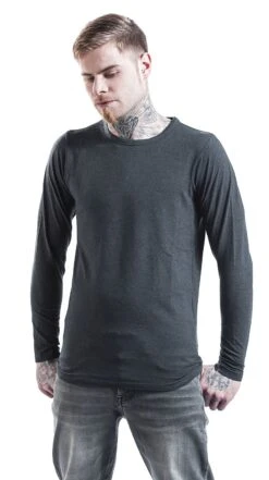 "Fitted Stretch" Long-sleeve Shirt Charcoal By Urban Classics -Fashionable Men's Clothing Store 281261wa emp