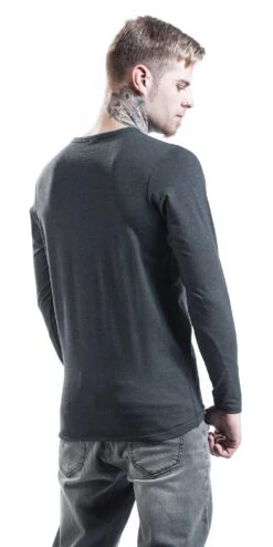 "Fitted Stretch" Long-sleeve Shirt Charcoal By Urban Classics -Fashionable Men's Clothing Store 281261wb emp