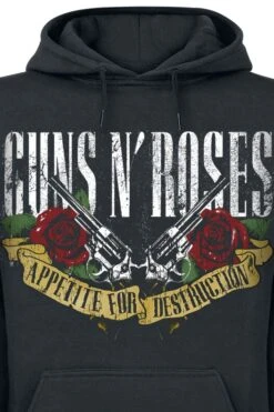 "Appetite For Destruction - Banner" Hooded Sweater Black By Guns N' Roses -Fashionable Men's Clothing Store 290812d emp