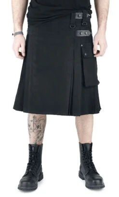 "Kilt" Medium-length Skirt Black By Black Premium By EMP -Fashionable Men's Clothing Store 291700wa emp