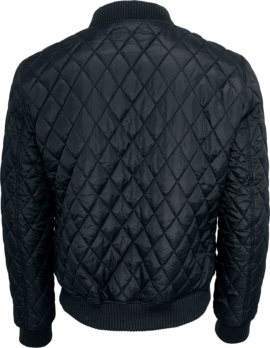 "Diamond Quilt Nylon Jacket" Between-seasons Jacket Black By Urban Classics 4 "Diamond Quilt Nylon Jacket" Between-seasons Jacket Black By Urban Classics - Image 2