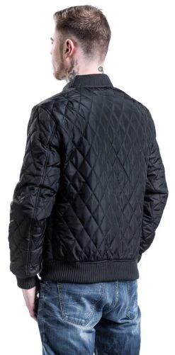 "Diamond Quilt Nylon Jacket" Between-seasons Jacket Black By Urban Classics 15 "Diamond Quilt Nylon Jacket" Between-seasons Jacket Black By Urban Classics -Fashionable Men's Clothing Store 293446wb emp