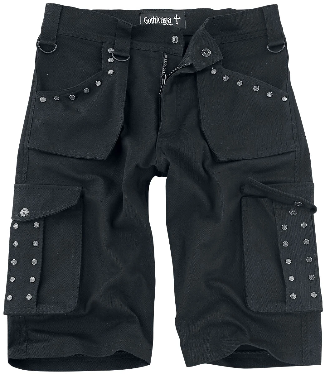 "Saviour" Shorts Black By Gothicana By EMP 3 "Saviour" Shorts Black By Gothicana By EMP