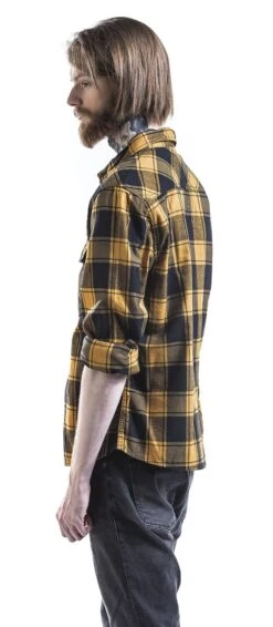 "Checkshirt" Longsleeve Black-yellow By Brandit -Fashionable Men's Clothing Store 298956wb emp