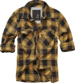 "Checkshirt" Longsleeve Black-yellow By Brandit -Fashionable Men's Clothing Store 298956za2