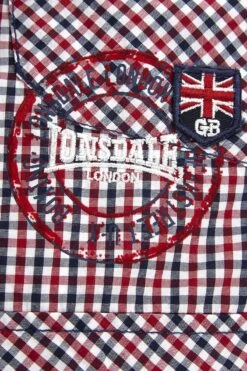 "Reigate" Short-sleeved Shirt Blue-red-white By Lonsdale London -Fashionable Men's Clothing Store 311057d emp