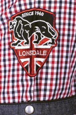 "Reigate" Short-sleeved Shirt Blue-red-white By Lonsdale London -Fashionable Men's Clothing Store 311057d2 emp