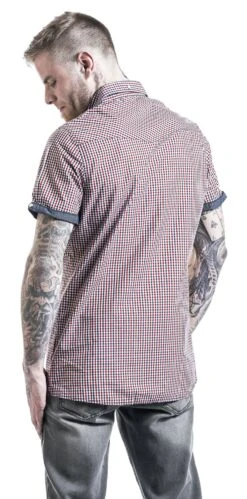 "Reigate" Short-sleeved Shirt Blue-red-white By Lonsdale London -Fashionable Men's Clothing Store 311057wb emp