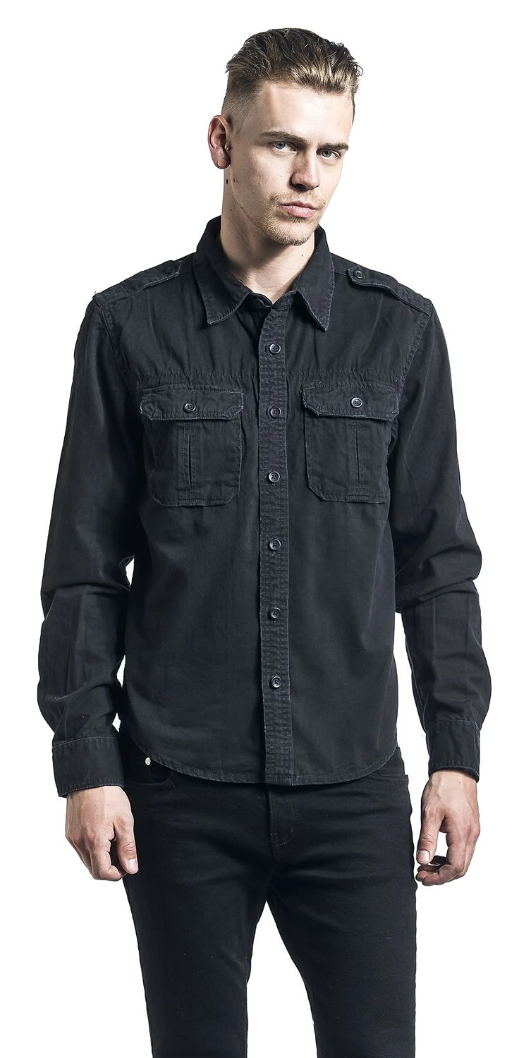 "Vintage Shirt" Longsleeve Black By Brandit 6 "Vintage Shirt" Longsleeve Black By Brandit - Image 4