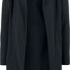 "Long Hooded Open Edge Cardigan" Cardigan Black By Urban Classics