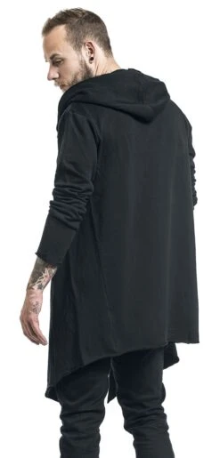 "Long Hooded Open Edge Cardigan" Cardigan Black By Urban Classics -Fashionable Men's Clothing Store 330130wb