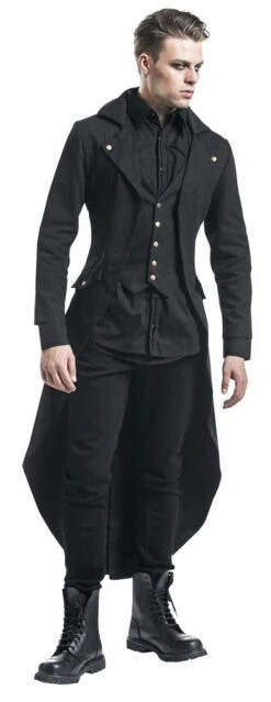 "Dovetail Coat" Army Coat Black By Banned Alternative -Fashionable Men's Clothing Store 331431wa