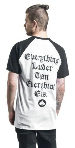"Everything Louder" T-Shirt White-black By Motörhead -Fashionable Men's Clothing Store 337419wb emp