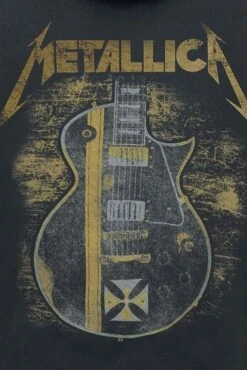 "Hetfield Iron Cross Guitar" Hooded Zip Black By Metallica -Fashionable Men's Clothing Store 341625d2