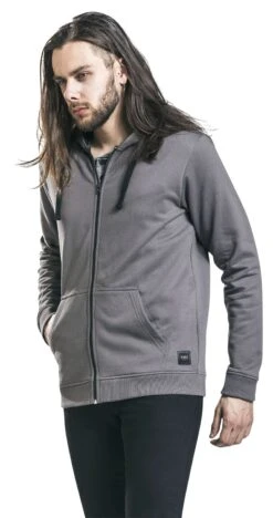 "Mask Of Sanity" Hooded Zip Grey By Black Premium By EMP -Fashionable Men's Clothing Store 349475wa