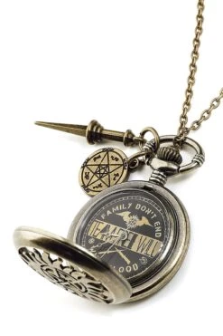 "Anti Possession" Necklace Watch Gold-coloured By Supernatural -Fashionable Men's Clothing Store 351286d