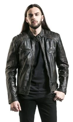"England" Leather Jacket Black By Motörhead -Fashionable Men's Clothing Store 353989wa
