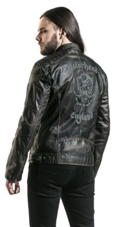"England" Leather Jacket Black By Motörhead -Fashionable Men's Clothing Store 353989wb