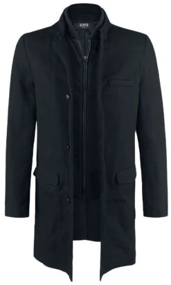 "Single-Breasted Coat" Short Coat Black By Black Premium By EMP -Fashionable Men's Clothing Store 357857c