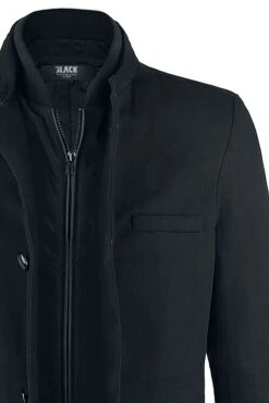 "Single-Breasted Coat" Short Coat Black By Black Premium By EMP -Fashionable Men's Clothing Store 357857d