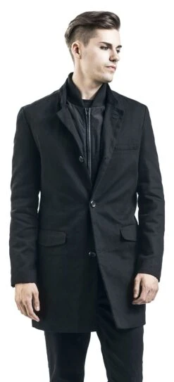 "Single-Breasted Coat" Short Coat Black By Black Premium By EMP -Fashionable Men's Clothing Store 357857wa emp