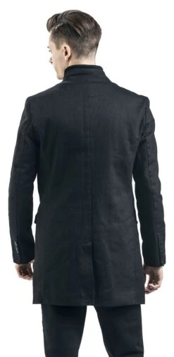 "Single-Breasted Coat" Short Coat Black By Black Premium By EMP -Fashionable Men's Clothing Store 357857wb emp