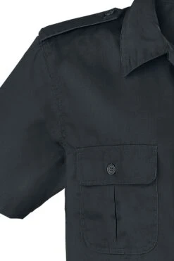 "1/2 Sleeve US Shirt" Short-sleeved Shirt Black By Brandit -Fashionable Men's Clothing Store 358367d emp