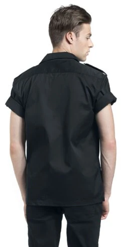 "1/2 Sleeve US Shirt" Short-sleeved Shirt Black By Brandit -Fashionable Men's Clothing Store 358367wb emp