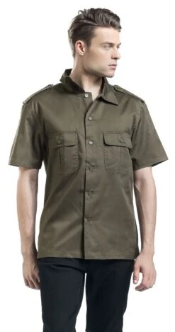 "1/2 Sleeve US Shirt" Short-sleeved Shirt Olive By Brandit -Fashionable Men's Clothing Store 358370wa emp