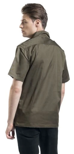 "1/2 Sleeve US Shirt" Short-sleeved Shirt Olive By Brandit -Fashionable Men's Clothing Store 358370wb emp