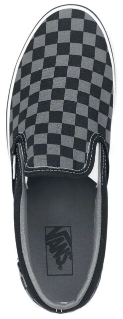 "Classic Slip-On Checkerboard" Sneakers Black-grey By Vans -Fashionable Men's Clothing Store 363189a7