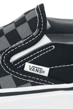 "Classic Slip-On Checkerboard" Sneakers Black-grey By Vans -Fashionable Men's Clothing Store 363189d