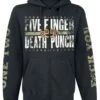 "Locked & Loaded" Hooded Zip Black By Five Finger Death Punch -Fashionable Men's Clothing Store 367156a