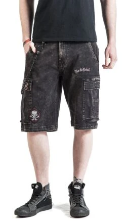 "Garageland" Shorts Black By Rock Rebel By EMP -Fashionable Men's Clothing Store 369194wa