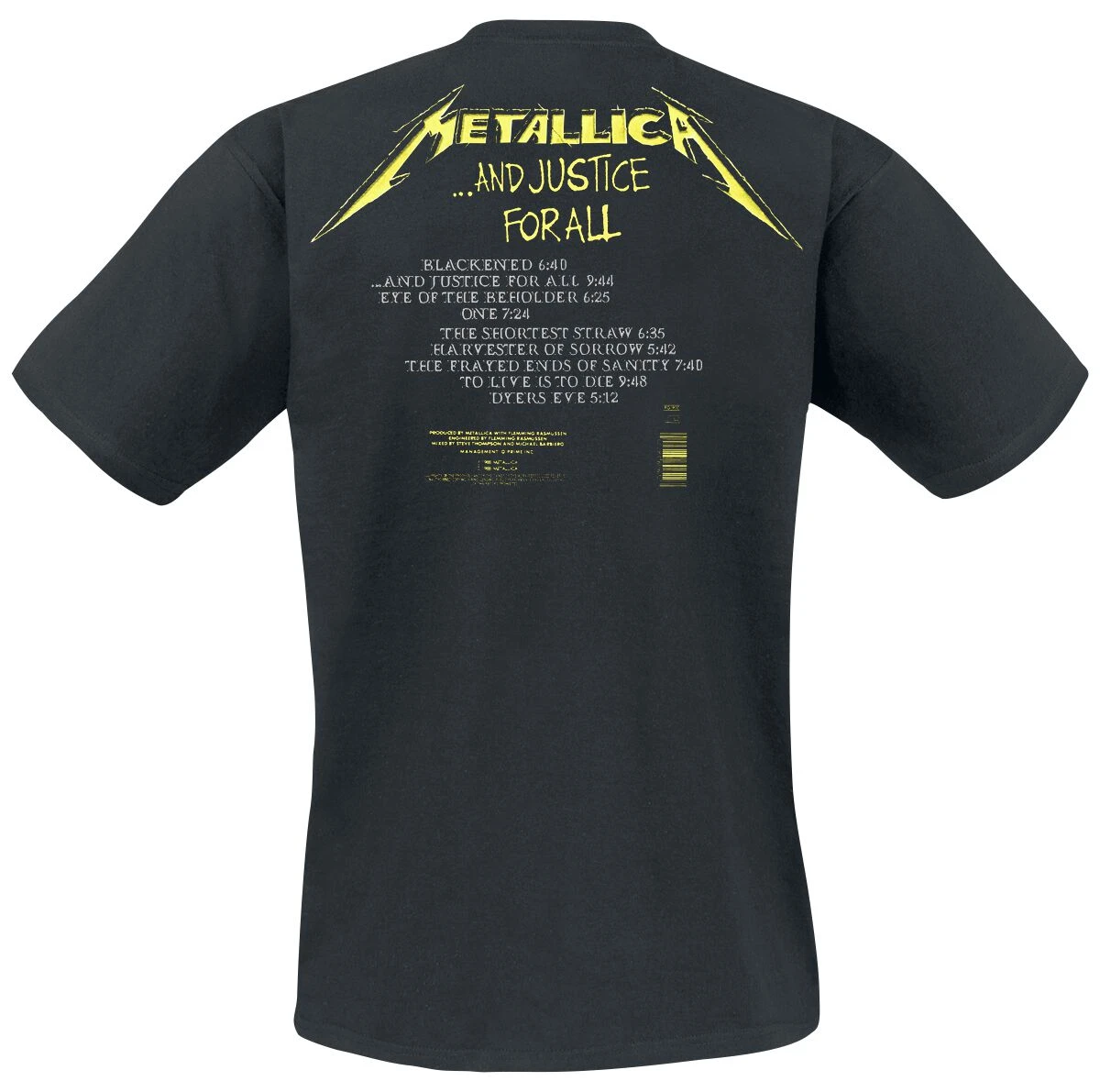 "...And Justice For All - Tracklist" T-Shirt Black By Metallica 4 "...And Justice For All - Tracklist" T-Shirt Black By Metallica - Image 2