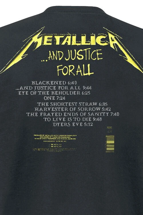 "...And Justice For All - Tracklist" T-Shirt Black By Metallica 6 "...And Justice For All - Tracklist" T-Shirt Black By Metallica - Image 4
