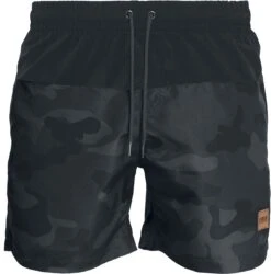 "Block Swim Shorts" Swim Shorts Dark Camo/black By Urban Classics