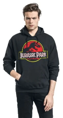 "Distressed Logo" Hooded Sweater Black By Jurassic Park -Fashionable Men's Clothing Store 370642wa