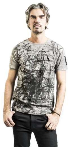 "Rebel Soul" T-Shirt Grey By Black Premium By EMP -Fashionable Men's Clothing Store 374179wa