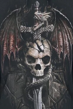 "Draco Skull" Hooded Sweater Black By Spiral -Fashionable Men's Clothing Store 375735d