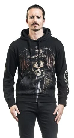 "Draco Skull" Hooded Sweater Black By Spiral -Fashionable Men's Clothing Store 375735wa