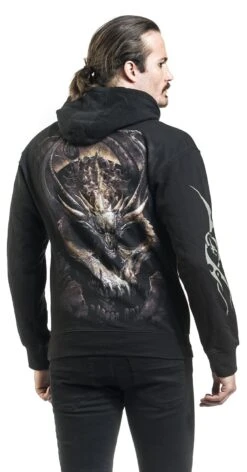 "Draco Skull" Hooded Sweater Black By Spiral -Fashionable Men's Clothing Store 375735wb