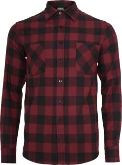 "Checked Flannel Shirt" Flanel Shirt Black-burgundy By Urban Classics