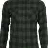 "Checked Flannel Shirt" Flanel Shirt Black/dark Green By Urban Classics -Fashionable Men's Clothing Store 379498a